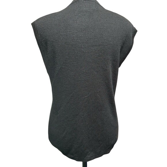 Bonnie Lee LeRoy Size Small Black Floral Embroidered Sweater Vest Cardigan Goth - Picture 3 of 10